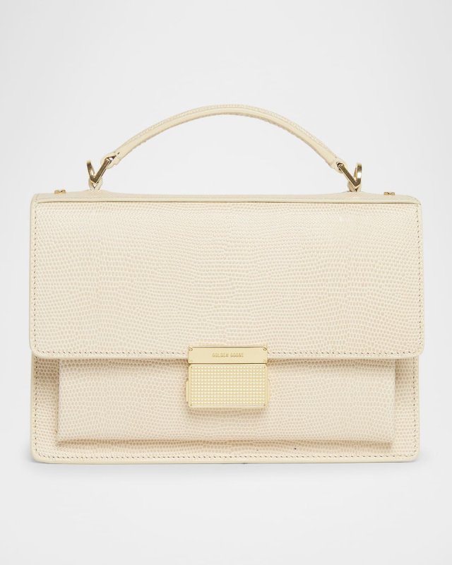 Venezia Lizard-Embossed Leather Crossbody Bag